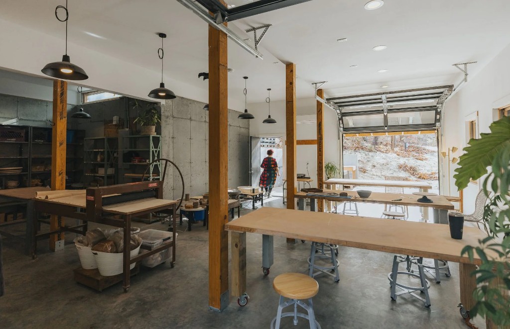 Interior of the Truro Clay Works pottery studio